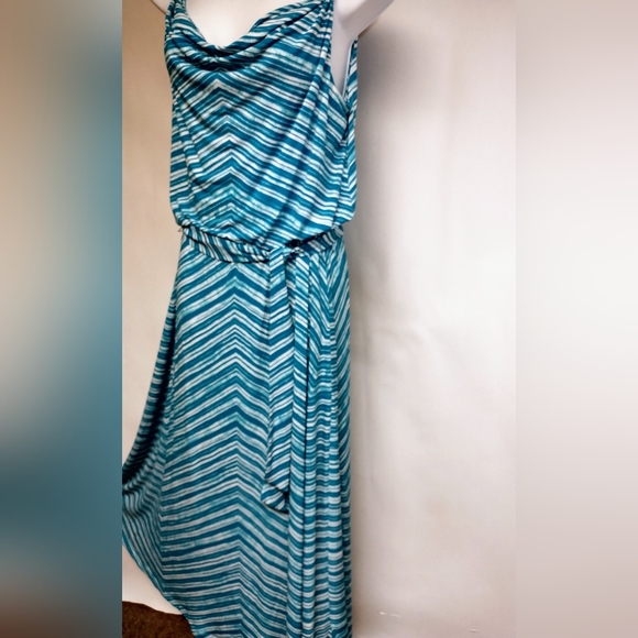 Calvin Klein Chevron Stripe Sleeveless Maxi Dress Size S - Picture 2 of 7